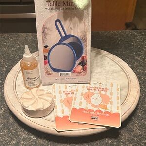 Table Mirror and Skincare Set
